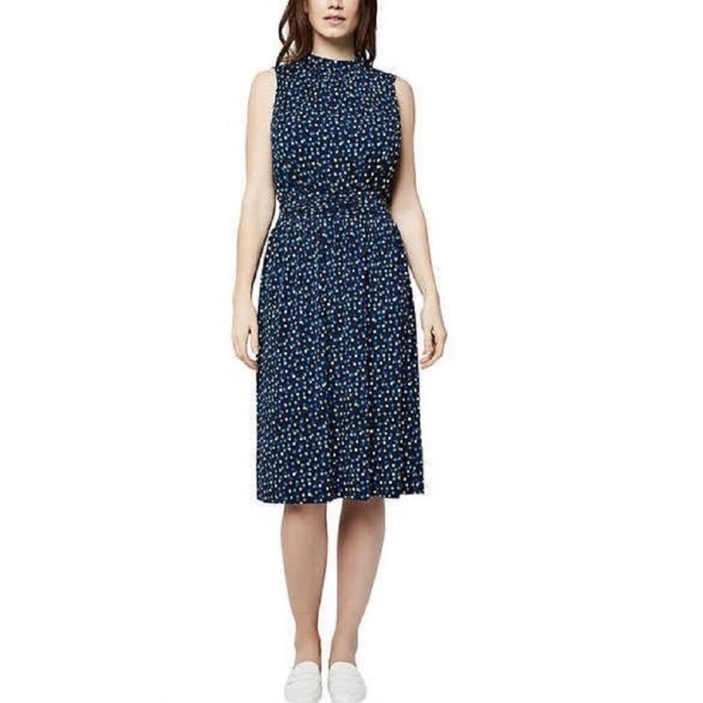 NWT Navy Polka Dot Sleeveless Dress